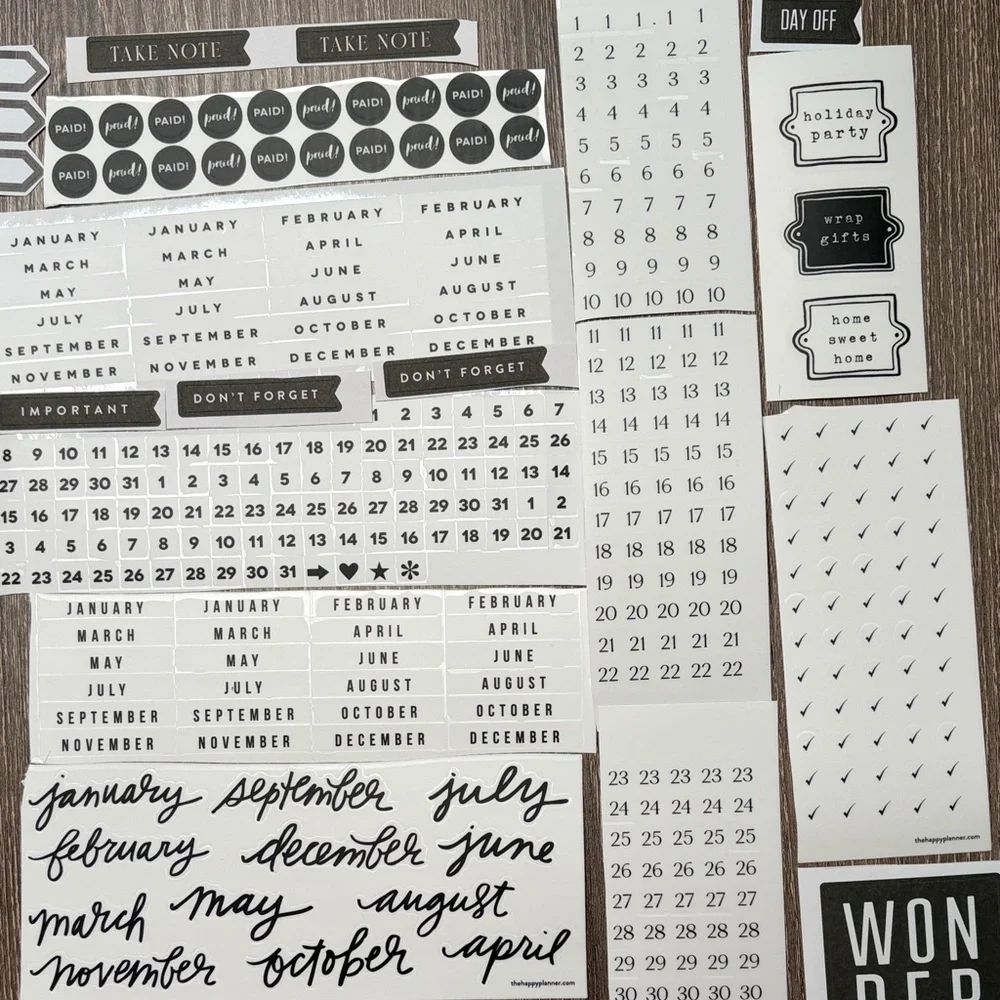 ❤️$5 Black and White Not So Mystery Happy Planner Sticker Set
